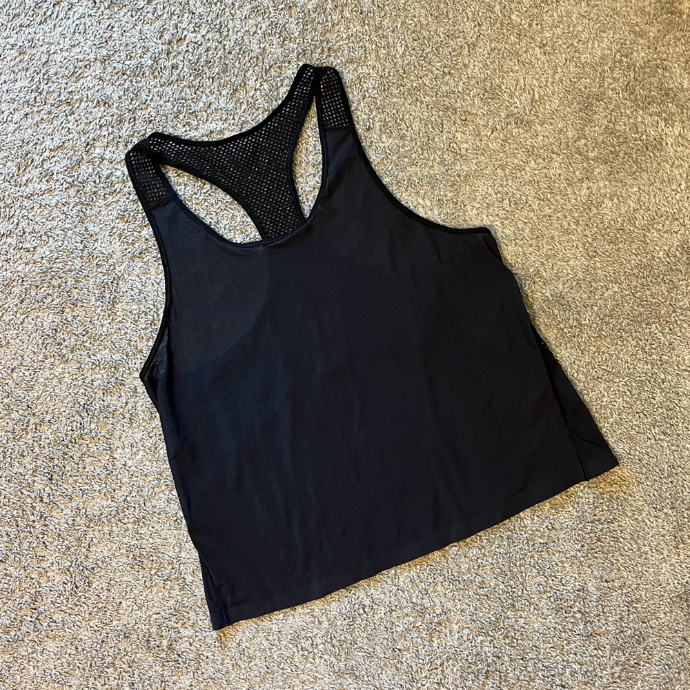 Black Mesh Racerback Tank Top - Picture 2 of 3